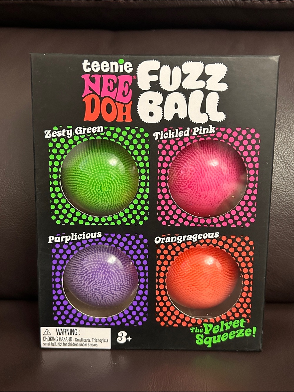 Nee Doh Teenie Fuzzball 4PK Squishy Fidget Toys NEW